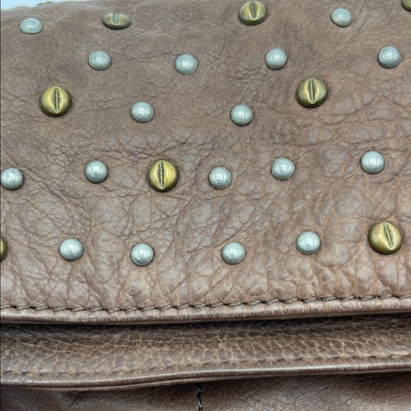 FRYE AND CO. Brown Leather Crossbody with Stud Accents - Picture 6 of 9